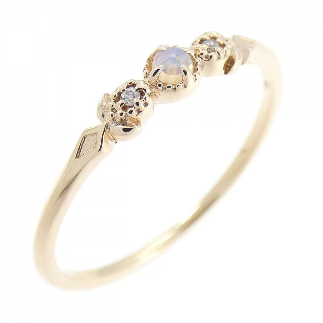 agete　リング　K10　10号　オパール agete k10 リング 10号 agete K10 オパール ダイヤモンド リング 10号