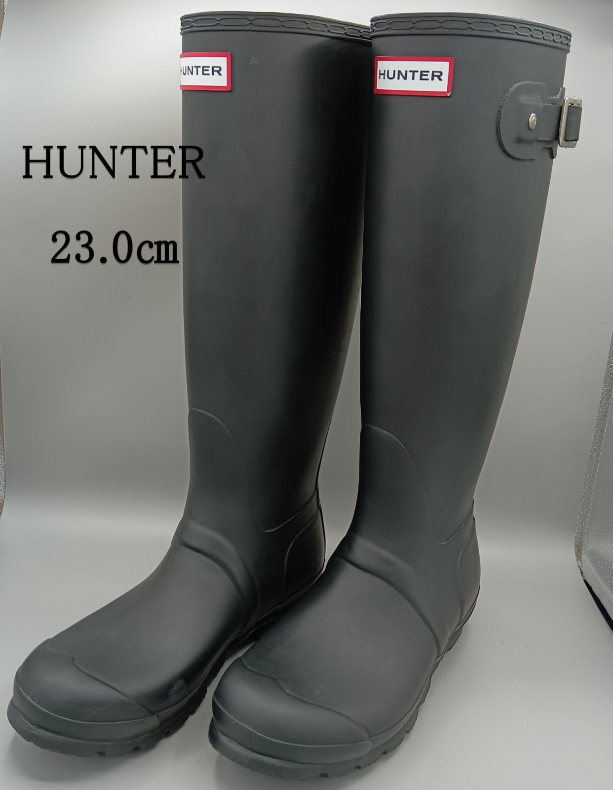 【品質良い 大好評中 】HUNTER ハンター レインブーツ 長靴 ロング UK4 23.0㎝ ブラック 上履き