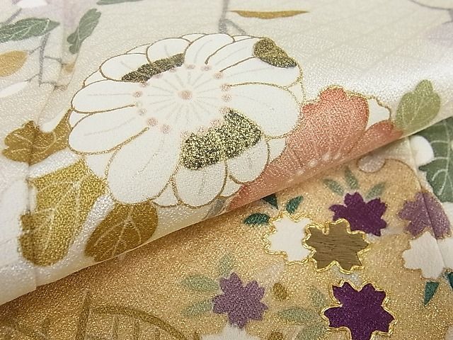 平和屋1□極上 創業460年・千總 訪問着 駒刺繍 辻が花 金彩 高島屋扱い 