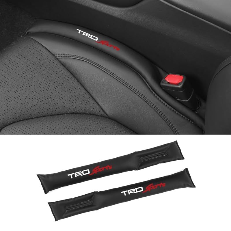 【トヨタ TRD スポーツ専用】隙間クッション 隙間埋め 車用 TRD スポーツ 専用ロゴ シートサイド クッション TRD Sports カスタム シート コンソール 隙間 落下防止 小物放置 車内 puレザー カー用