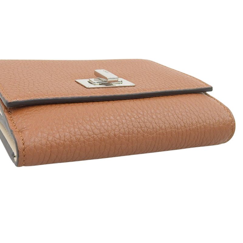 ⭐️ 極美品 フェンディ ピーカブー マイクロ コンパクト 折り財布 ブラウン フェンディ FENDI ピーカブー コンパクトウォレット 二つ折り