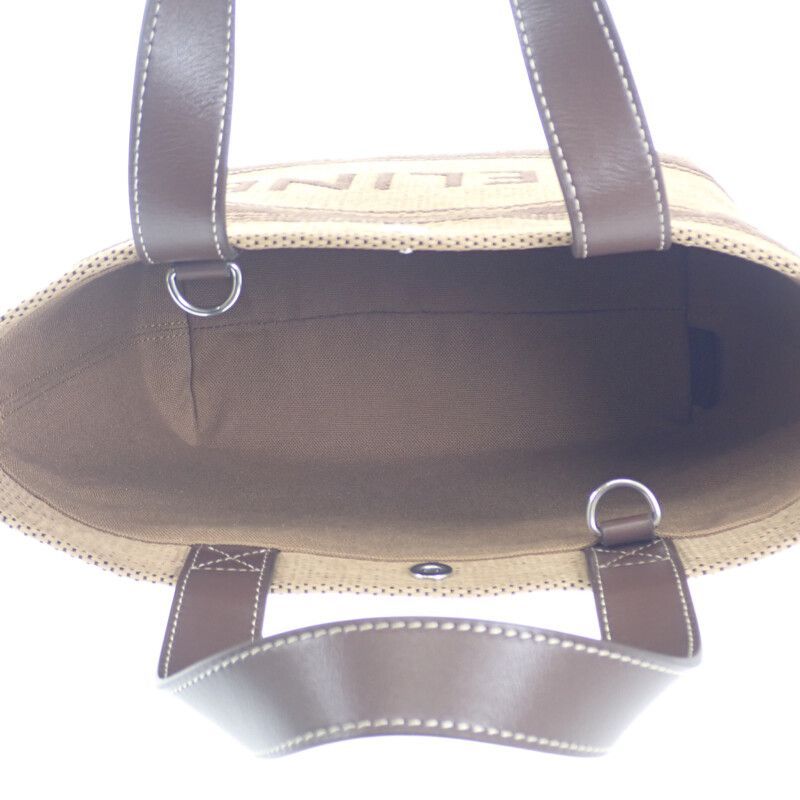 CELINE】ミニカバトート 2WAYバッグ レザー ラフィア ブラウン