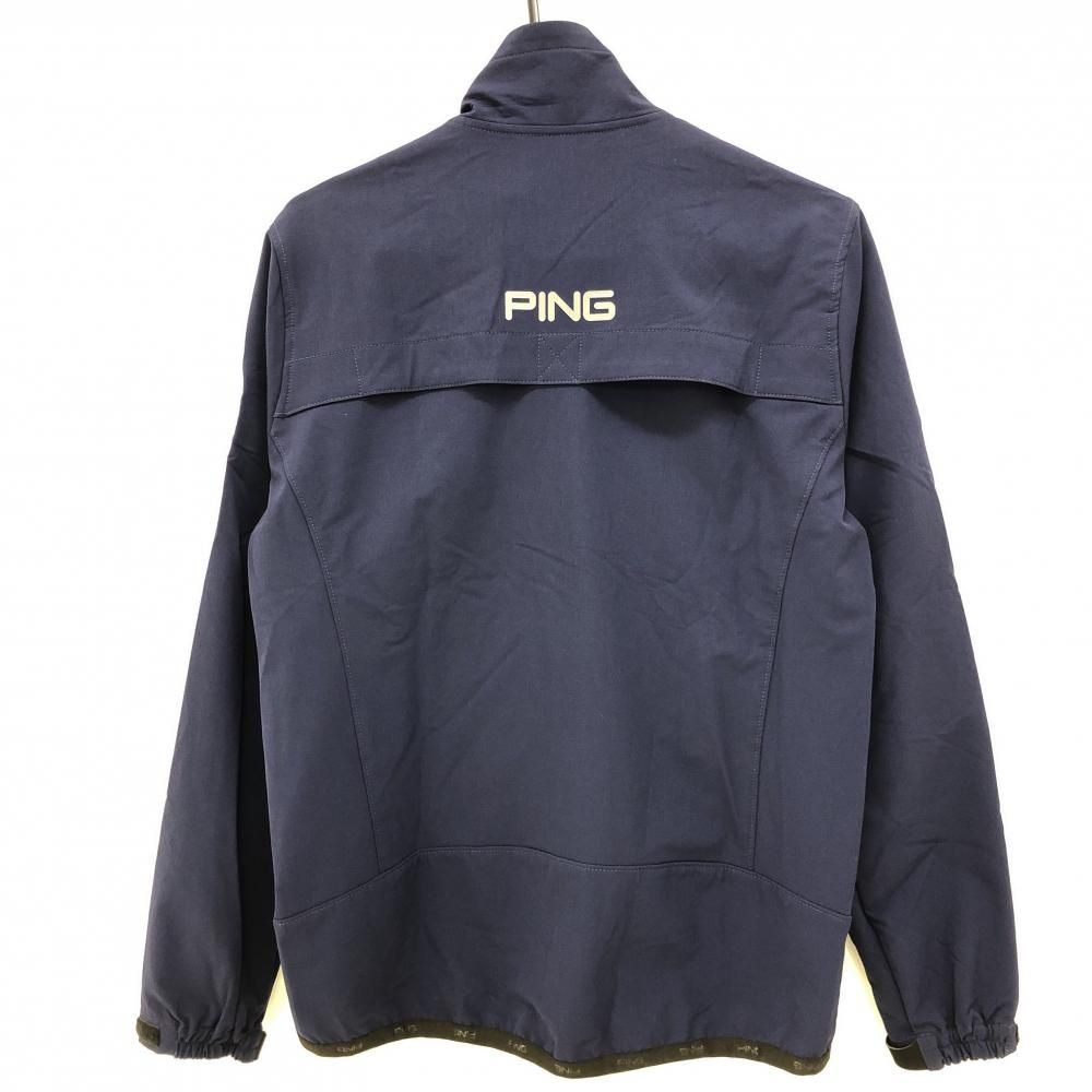 【新品未使用】PING リバーシブルジャンパー ゴルフウェア 超美品】ピン ジャケットブルゾン ネイビー×白 ロゴ刺しゅう メンズ S
