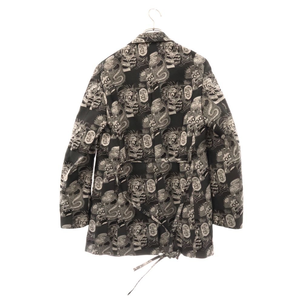 COMME des GARCONS HOMME PLUS (コムデギャルソンオムプリュス) 19AW コミック柄 コットン混 ジャガード  ガウンジャケット ブラック/シルバー PD-J061 - メルカリ