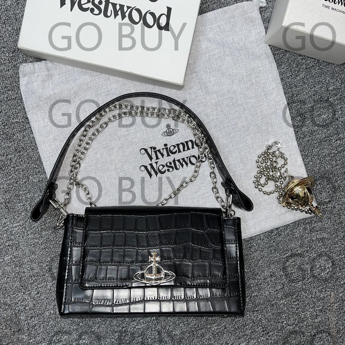 高い素材 美品Vivienne Westwood クロコ ミディアム Hazel バッグ - バッグ