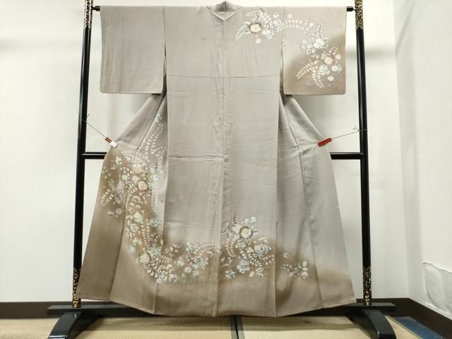平和屋着物○訪問着 手描き 辻が花 暈し染め 金彩 鬼しぼ縮緬 正絹