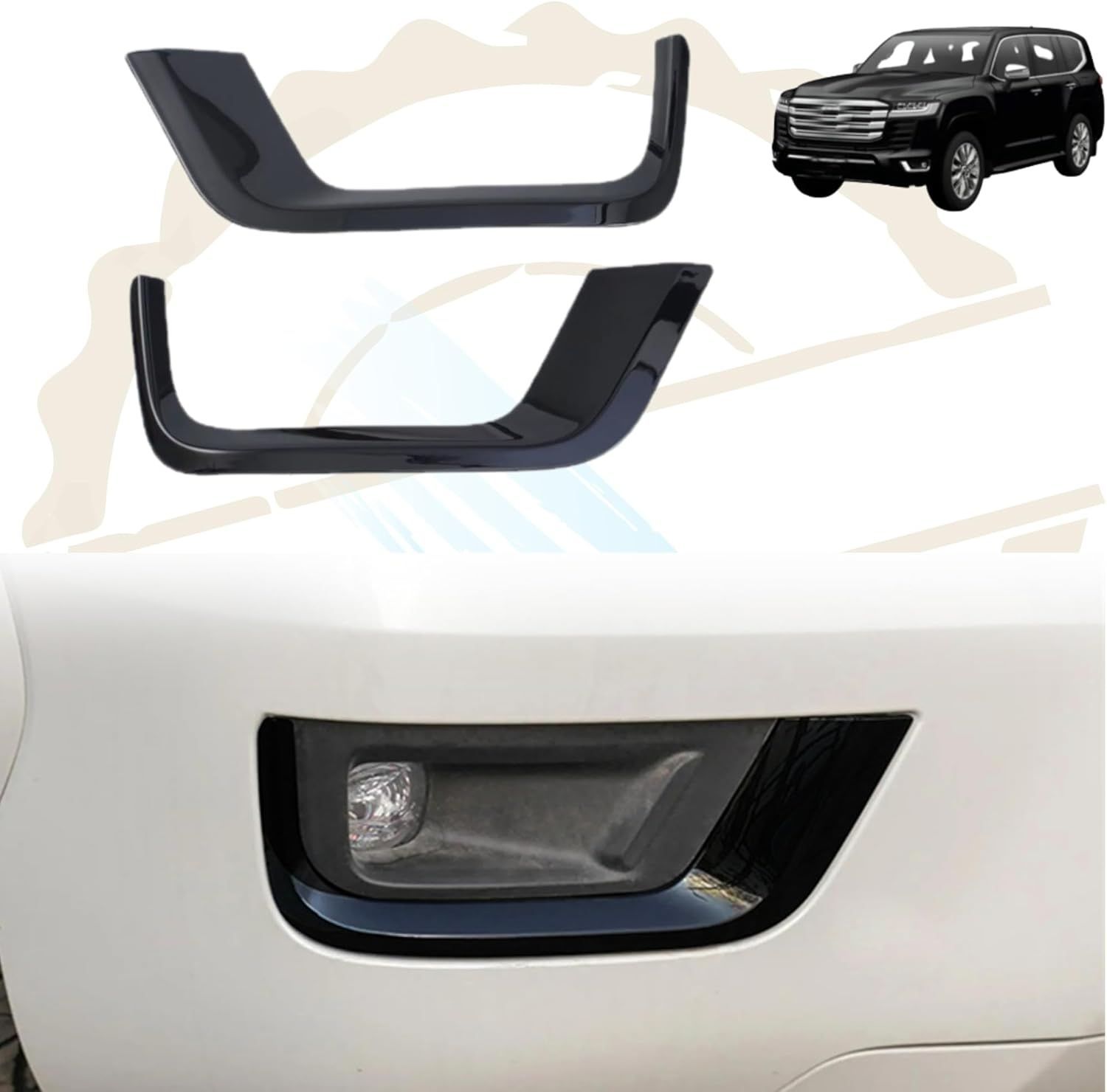 その他 SHOK ランドクルーザー LC300 フロントバンパーガーニッシュ フォグランプ