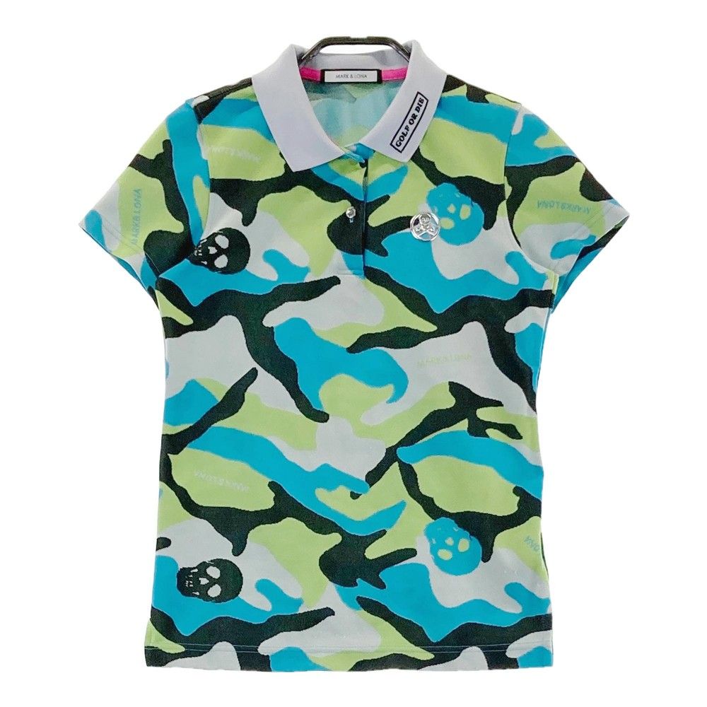 MARK&LONA マークアンドロナ カモフラ スカル モックネック Tシャツ MARK&LONA マークアンドロナ モックネック半袖Tシャツ カモフラ