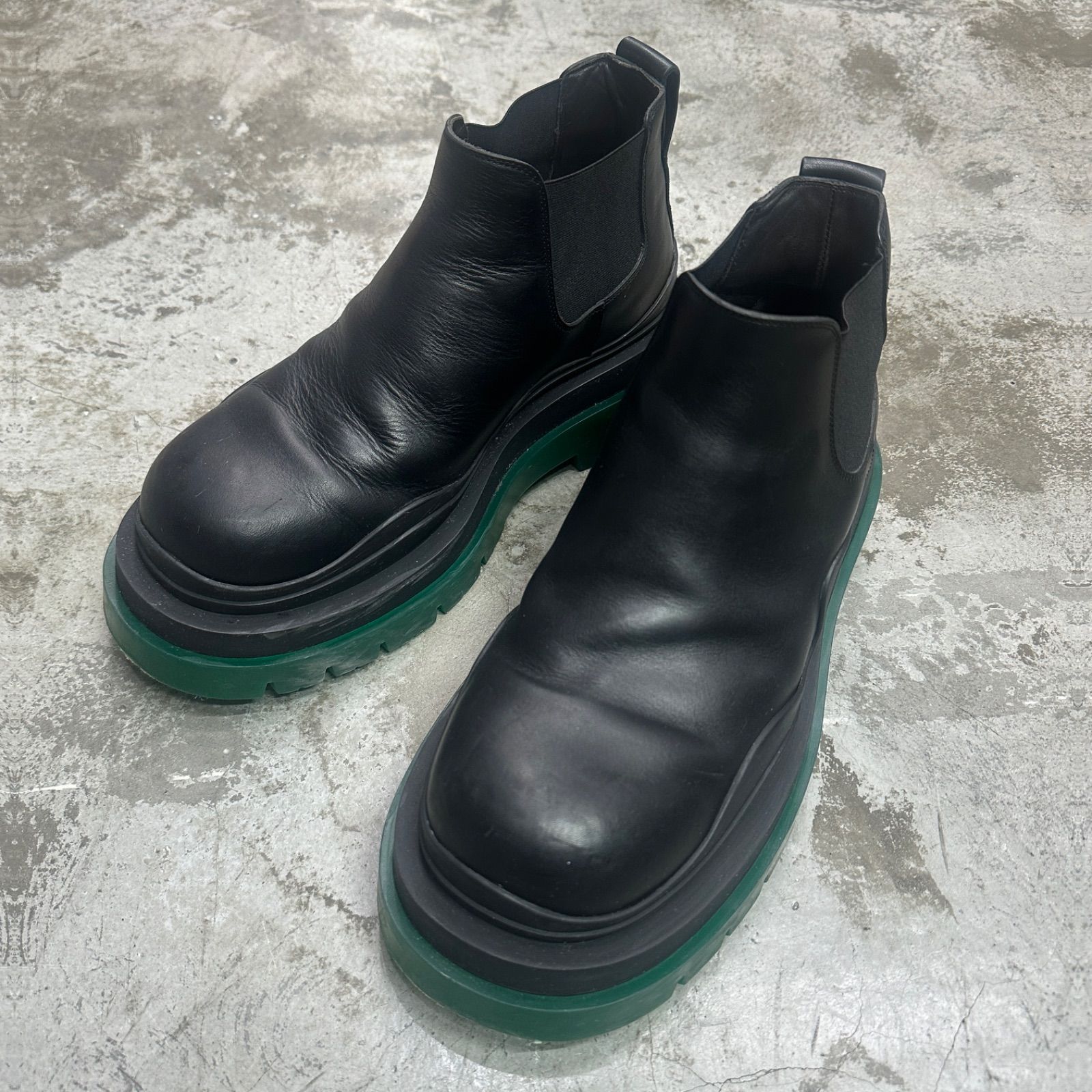 BOTTEGA VENETA レザー タイヤ アンクル チェルシーブーツ ボッテガヴェネタ 41 919M1