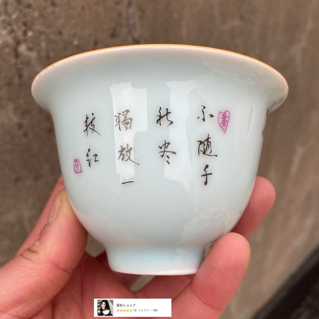 景徳鎮 陶磁器 粉青花鳥蓋碗 中国茶器 煎茶器 新品未使用 - メルカリ