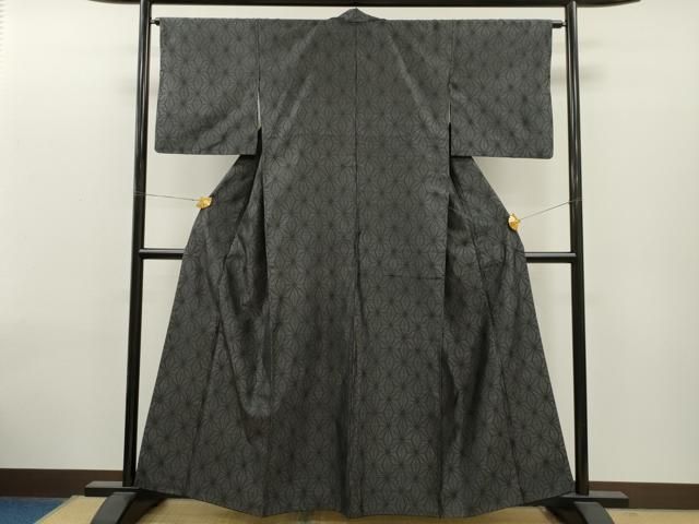 黒葉模様 本場大島紬 着物 羽織 （大島紬 葉模様 - からん