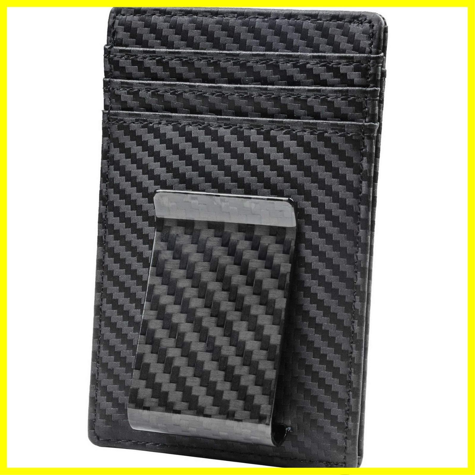 Travelambo マネークリップ フロントポケット ウォレット スリム ミニマリスト ウォレット RFIDブロッキング (Carbon