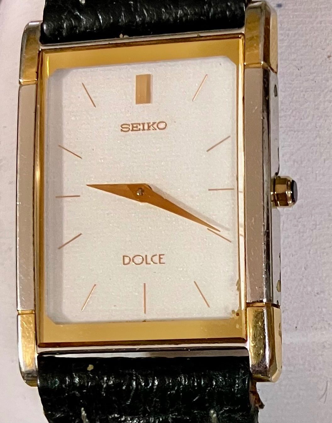 稼働品 SEIKO セイコー|DOLCE ドルチェ 白文字盤 8N40-5030 スクエア メンズ 腕時計