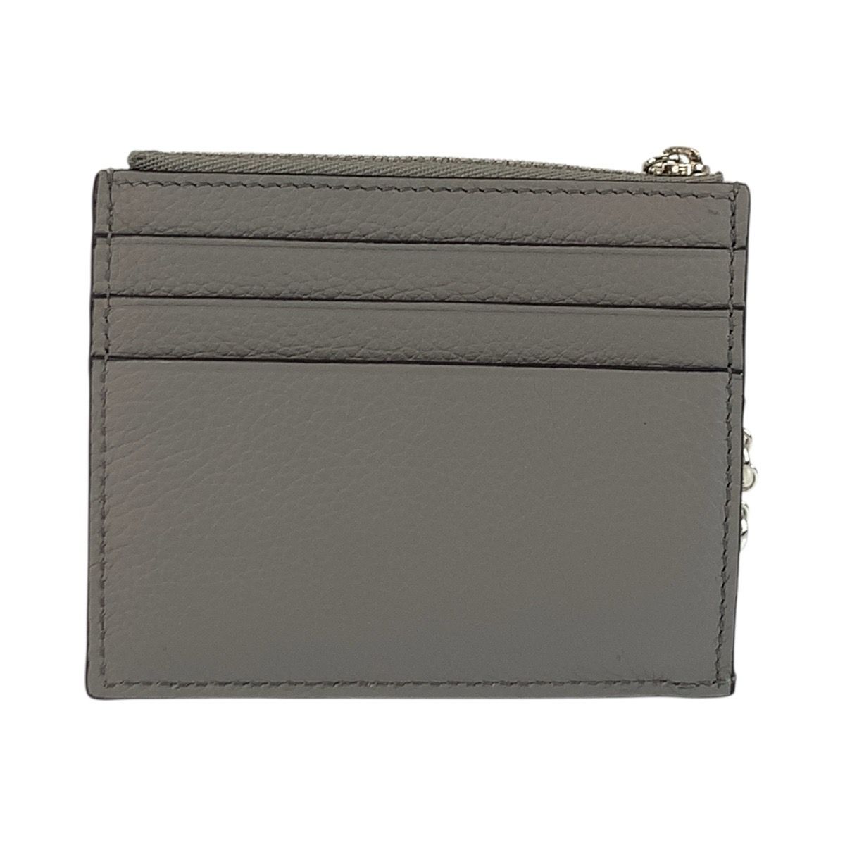 【未使用】LOEWE レザーカードケース  アナグラム グレー 超美品 LOEWE ロエベ アナグラム グリーン グレー シルバー金具