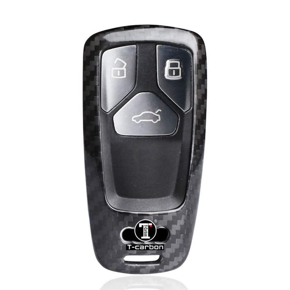 Color:（黒） [BOMI] アウディ リアルカーボン製 高級スマートキーケース キーカバー 新型 TT A3 S3 RS3 A4 A5 S5 A6 S6 RS6 A7 S7 A8 Q5 SQ5 Q7 R8 (黒)