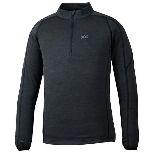 キャスター ウール II ジップ ロングスリーブ ロンT メンズ ロングTシャツ メンズ トレッキングウェア CASTOR WOOL II ZIP LS M BLACK-NOIR JSM 14CD