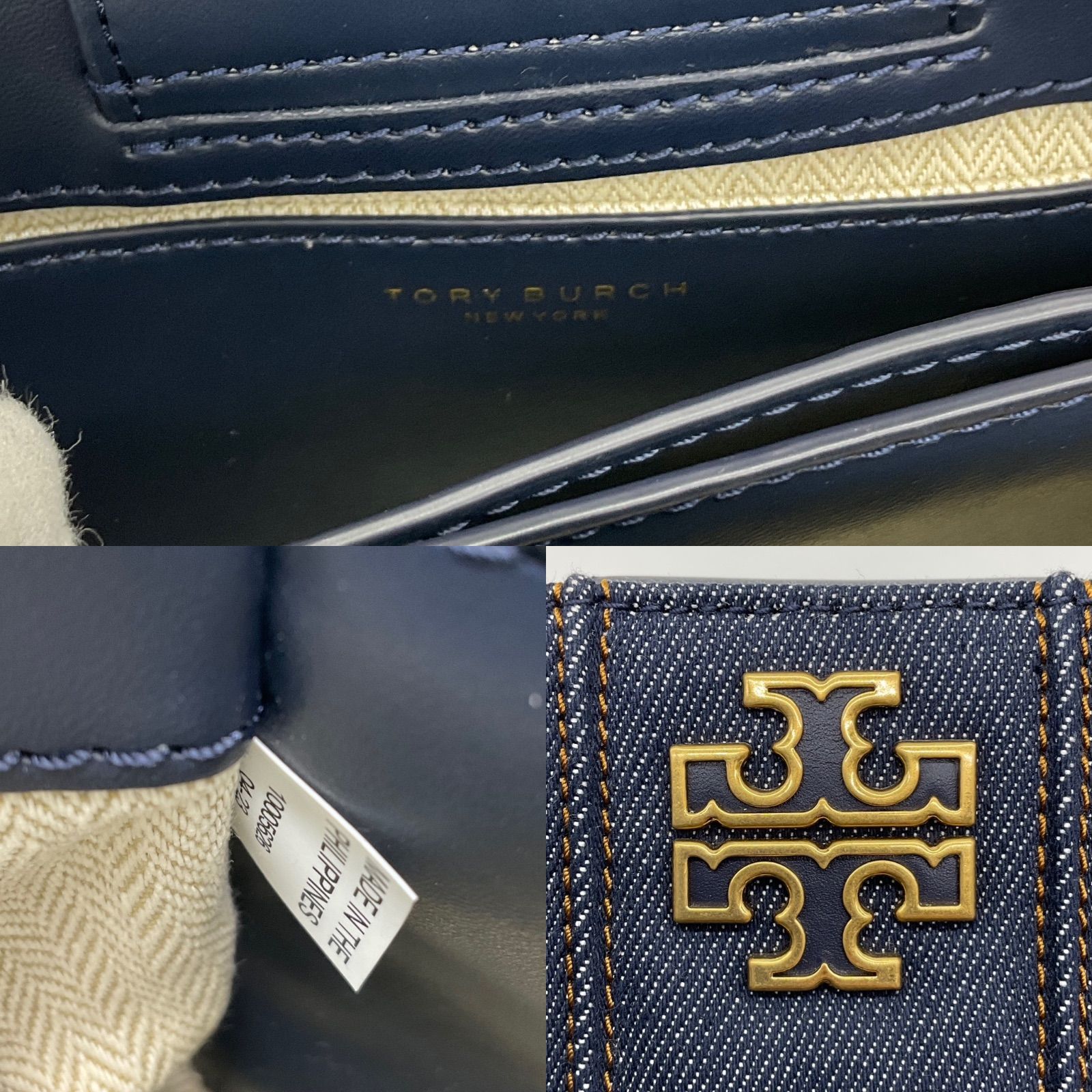TORY BURCH ショルダーバッグ ネイビー ゴールド金具 トリーバーチ 