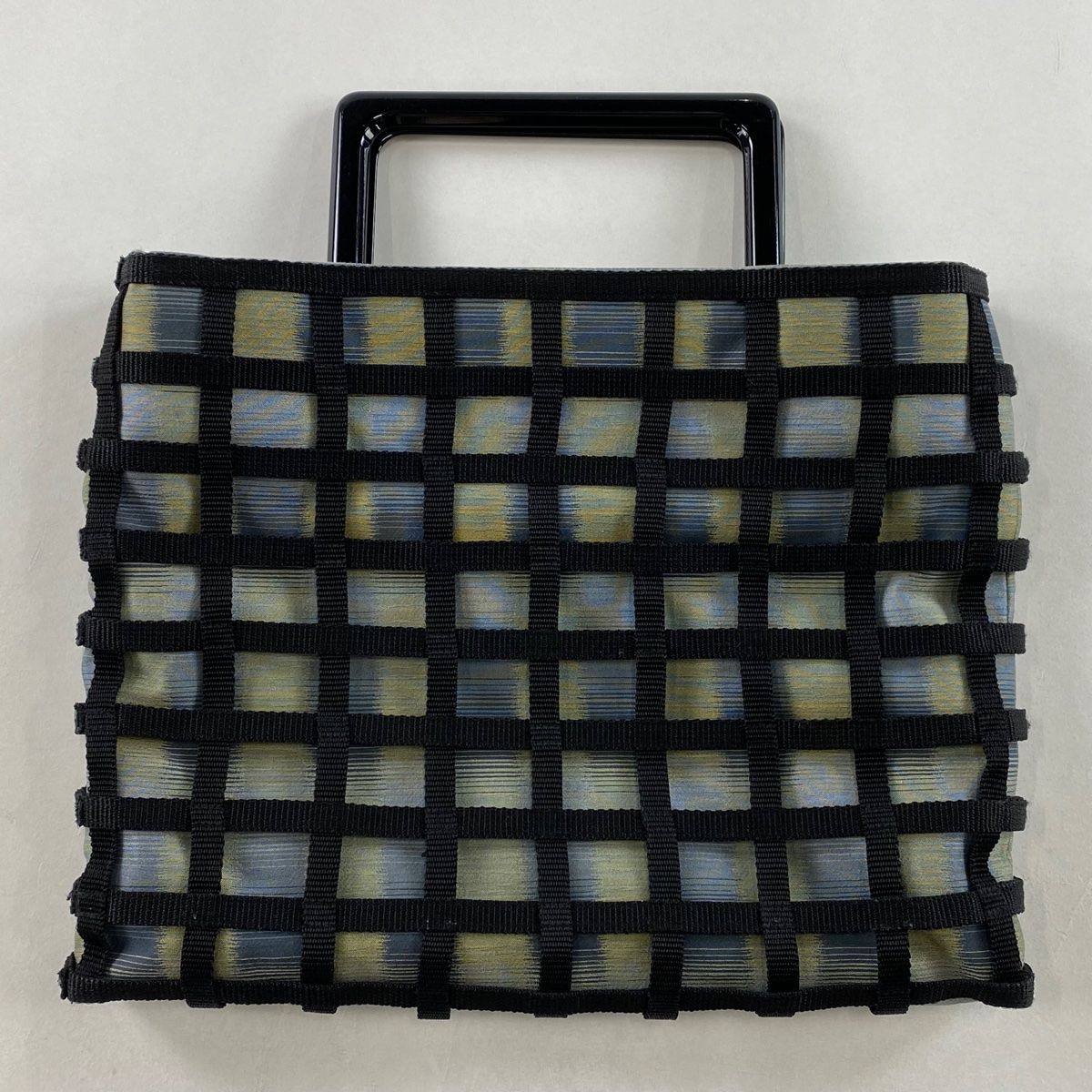 和装バッグ 優品 カジュアル 格子 青灰色 和装小物
