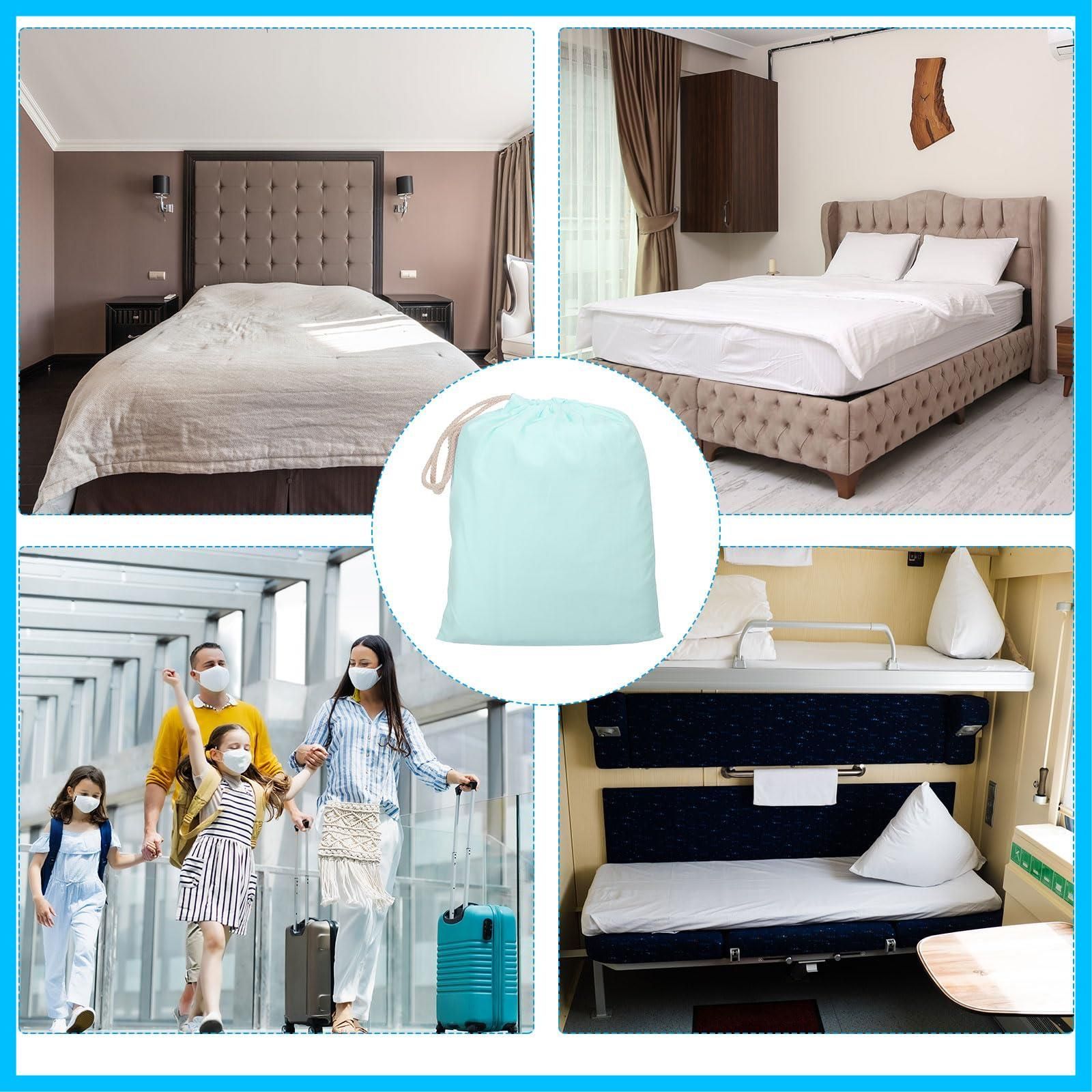 数量 スリープサック トラベルキャンプシート コンパクト寝袋 軽量 キャリーバッグ付き ソフト 大人用 寝袋ライナー キャンプ cm 旅行 210x75 ホテル用 PATIKIL ライト緑 OLIVEOS_COM_TR