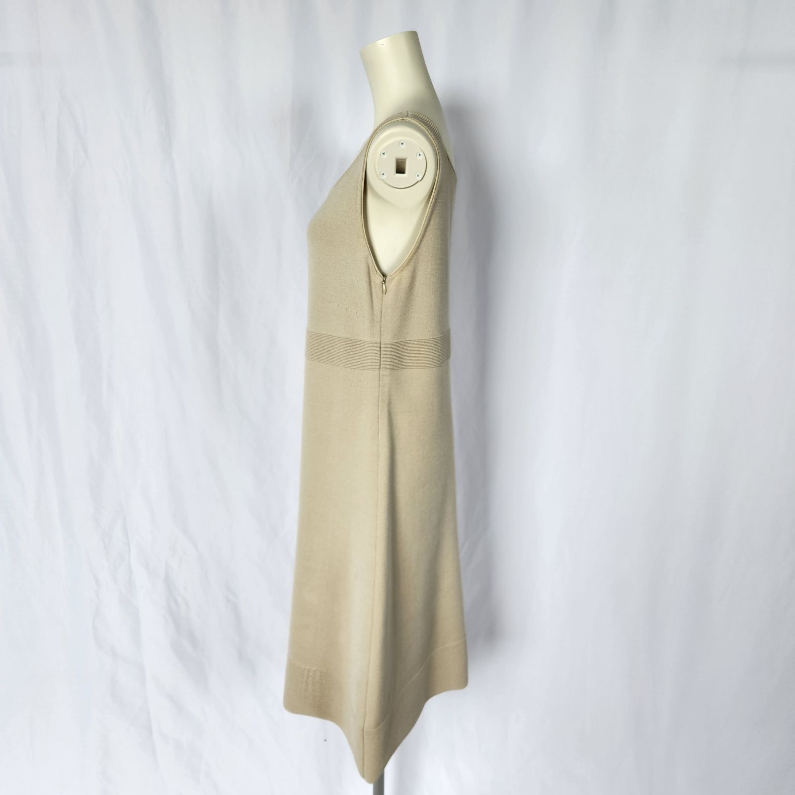AGNONA アニオナ　ベージュ ノースリーブ チュニック　ワンピース アニオナ AGNONA made in itary コットンニットワンピース