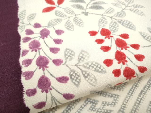 平和屋着物○摺型友禅 京都 多ち花 全通柄 九寸名古屋帯 枝垂れ花文