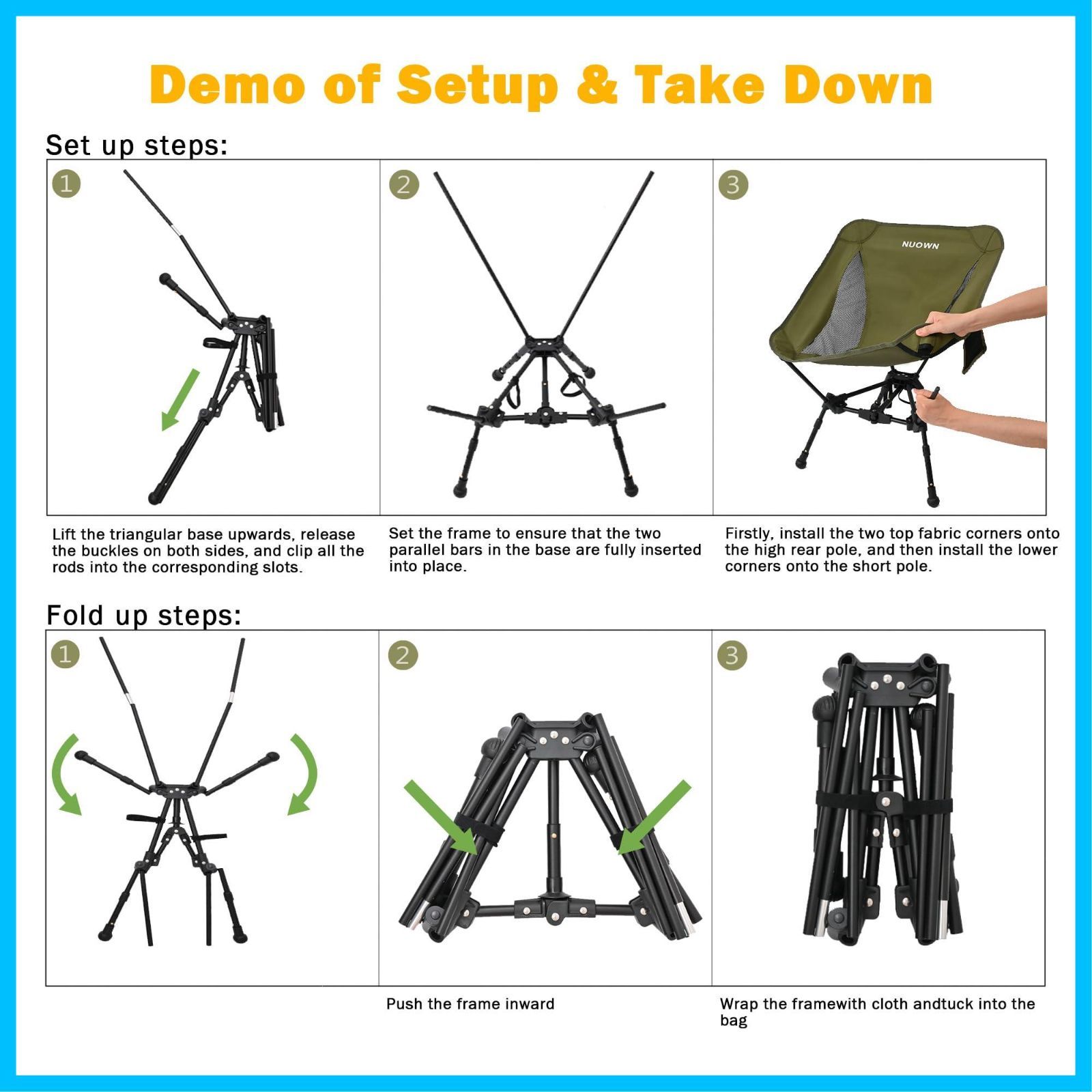新着商品】NUOWNアウトドアチェア 超軽量 折りたたみ式キャンプ椅子 高