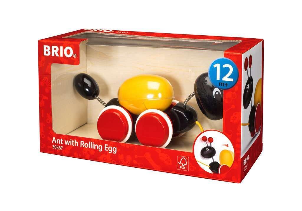 BRIO (ブリオ) プルトイ ローリングエッグとアリさん 対象年齢 1歳~ (引き車 引っ張るおもちゃ 木製 知育玩具) 30367 [プルトイ ローリングエッグとアリさん 1歳~ ( 引き車 引っ張るおもちゃ 木製 