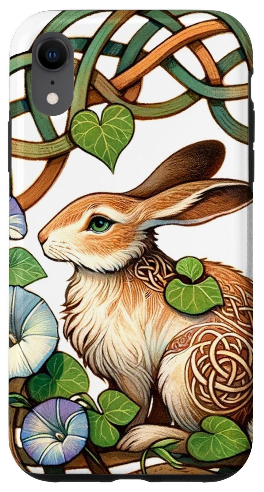【特価セール】iPhone XR うさぎイラスト ガーデンアート スマホケース