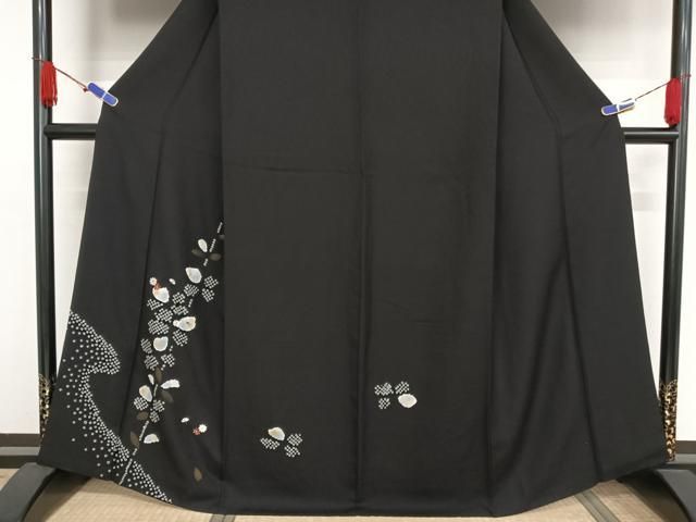 平和屋着物○訪問着 絞り 刺繍 枝花文 金糸 金彩 正絹 逸品 AAAV9108np