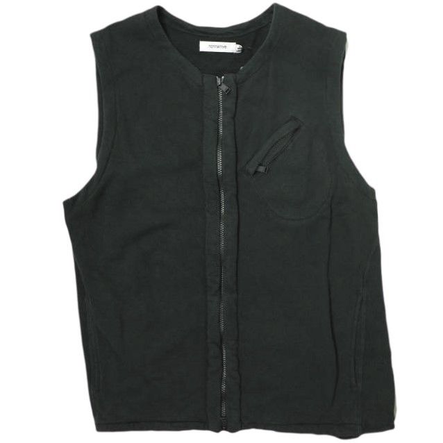 nonnative ノンネイティブ 23SS 日本製 HIKER VEST COTTON SWEAT OVERDYED スウェットジップアップベスト NN-V4205 3 BLACK ジレ ノーカラー トップス g16769