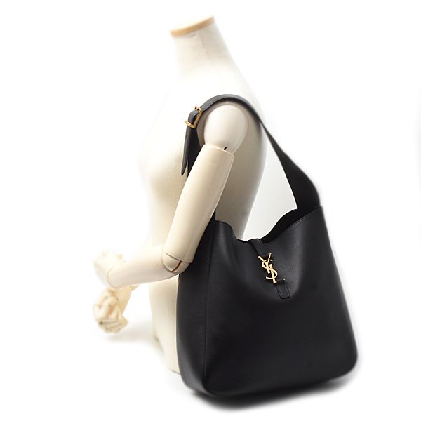 サンローラン SAINT LAURENT ショルダーバッグ LE 5 A ソフト ラージ 753837AAAUQ1000 ブラック グレインレザー (牛革) ゴールド金具 【中古】 サンローラン SAINT LAURENT ショルダーバッグ LE 5 A ソフト ラージ