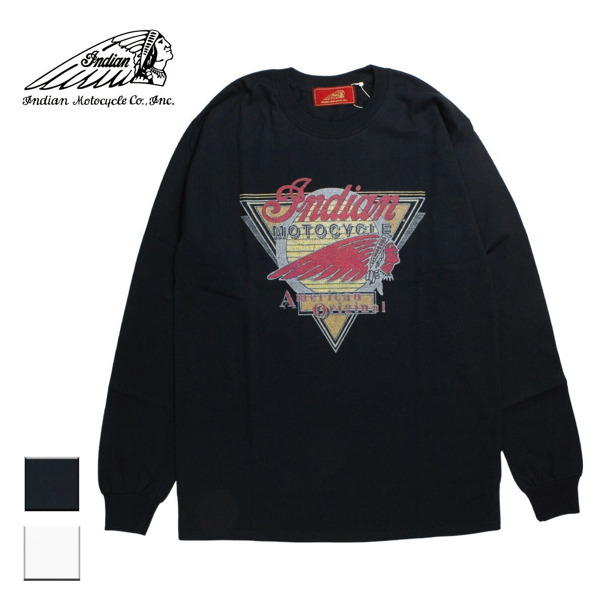 【新品】 Indian インディアン the Indian is Back L/S-T American Original メンズ/レディース ホワイト/ブラック M-XL