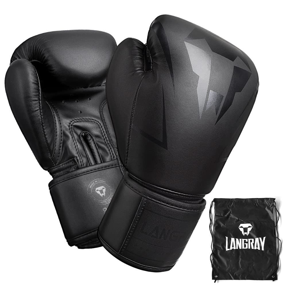【人気商品】パンチンググローブ ボクシンググローブ LangRay boxing gloves 立体構造 肉厚クッション キックボクシング スパーリング 空手 ムエタイ 格闘技 良質PUレザー ジム用