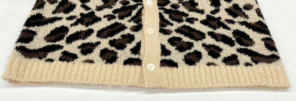 ティーモダンストリートウエア TTT MSW 21AW LEOPARD KNIT CARDIGAN ニット アクリル ウール ナイロン フロントボタン TTT-2021AW-KT08 カーディガン ヒョウ柄・レオパード柄 ベージュ Mサイズ 104MT-567