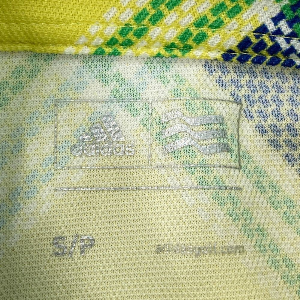 サイズ：S ADIDAS GOLF アディダスゴルフ B22032 ボタンダウン 半袖ポロシャツ チェック柄 イエロー系 [240101522111] ゴルフウェア レディース ストスト