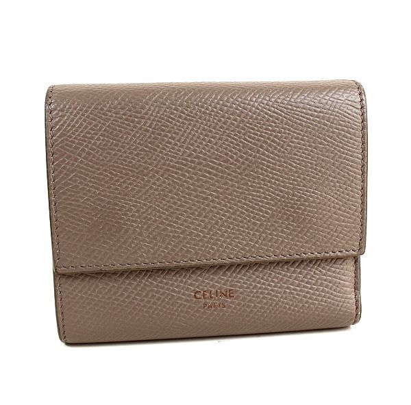 セリーヌ　三つ折り財布　ミニ財布　グレージュ　CELINE　q563　