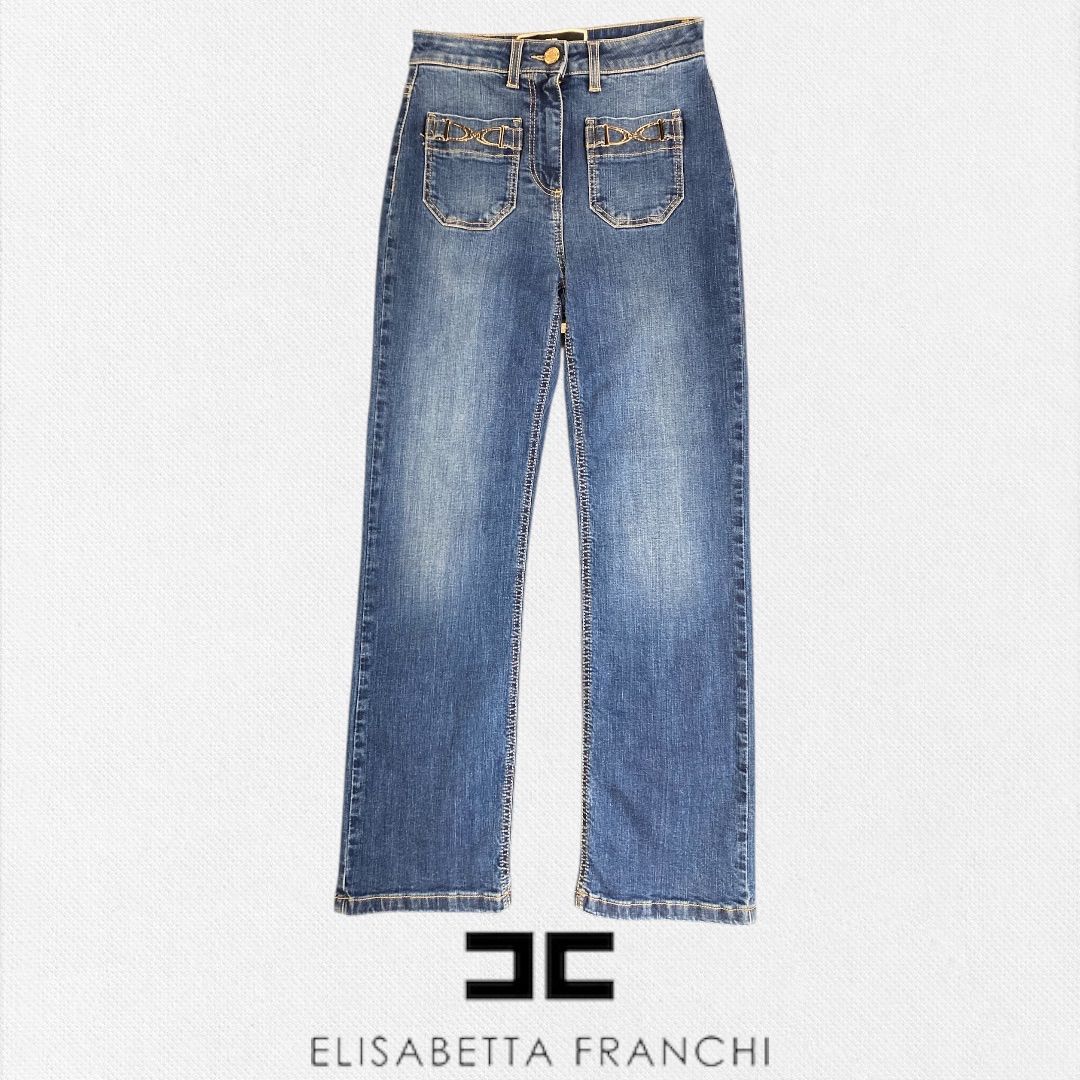 エリザベッタフランキ ELISABETTA FRANCHI パンツ26サイズ デニム レディース イタリア製
