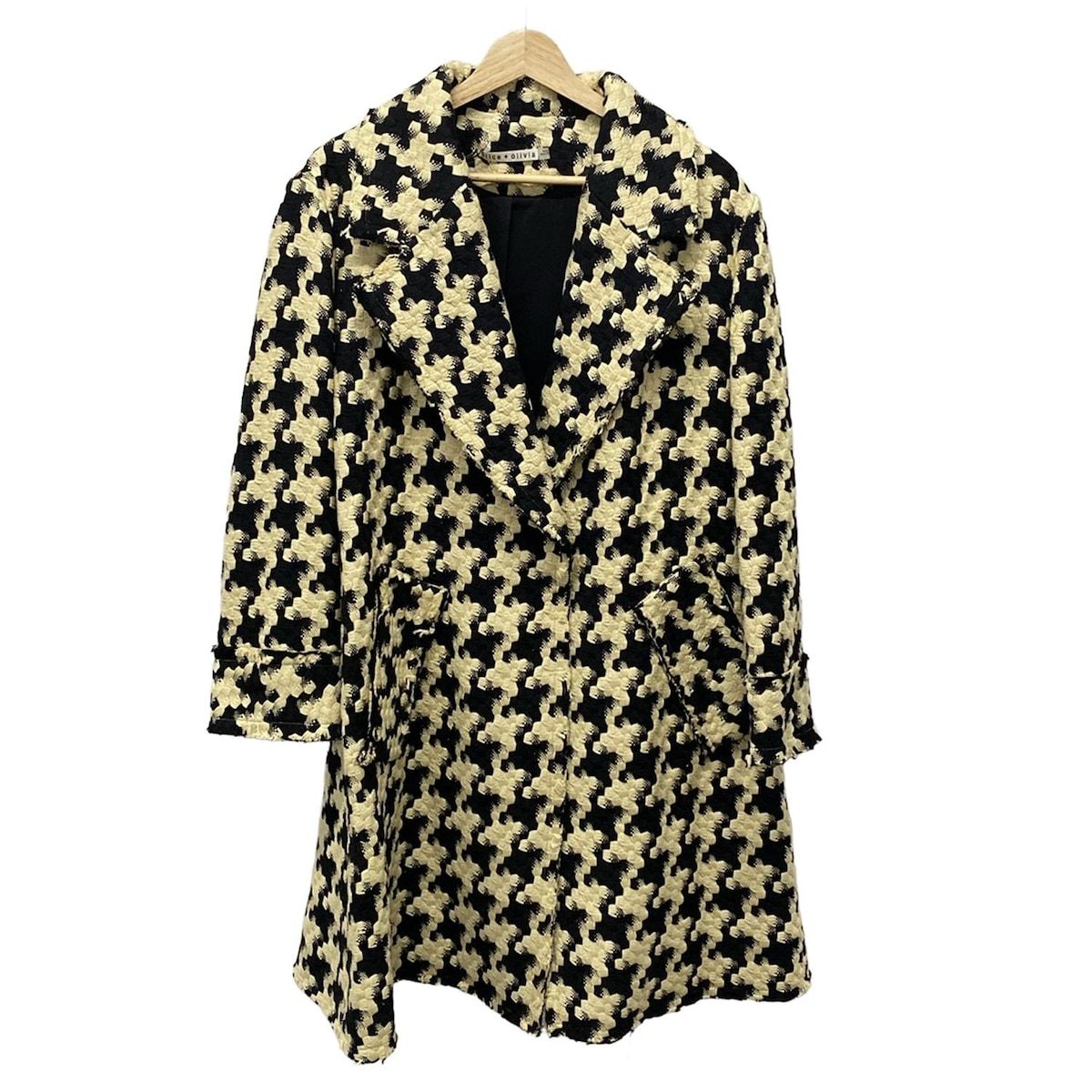alice olivia アリスオリビア コート サイズM レディース - 黒×アイボリー 長袖|秋|冬