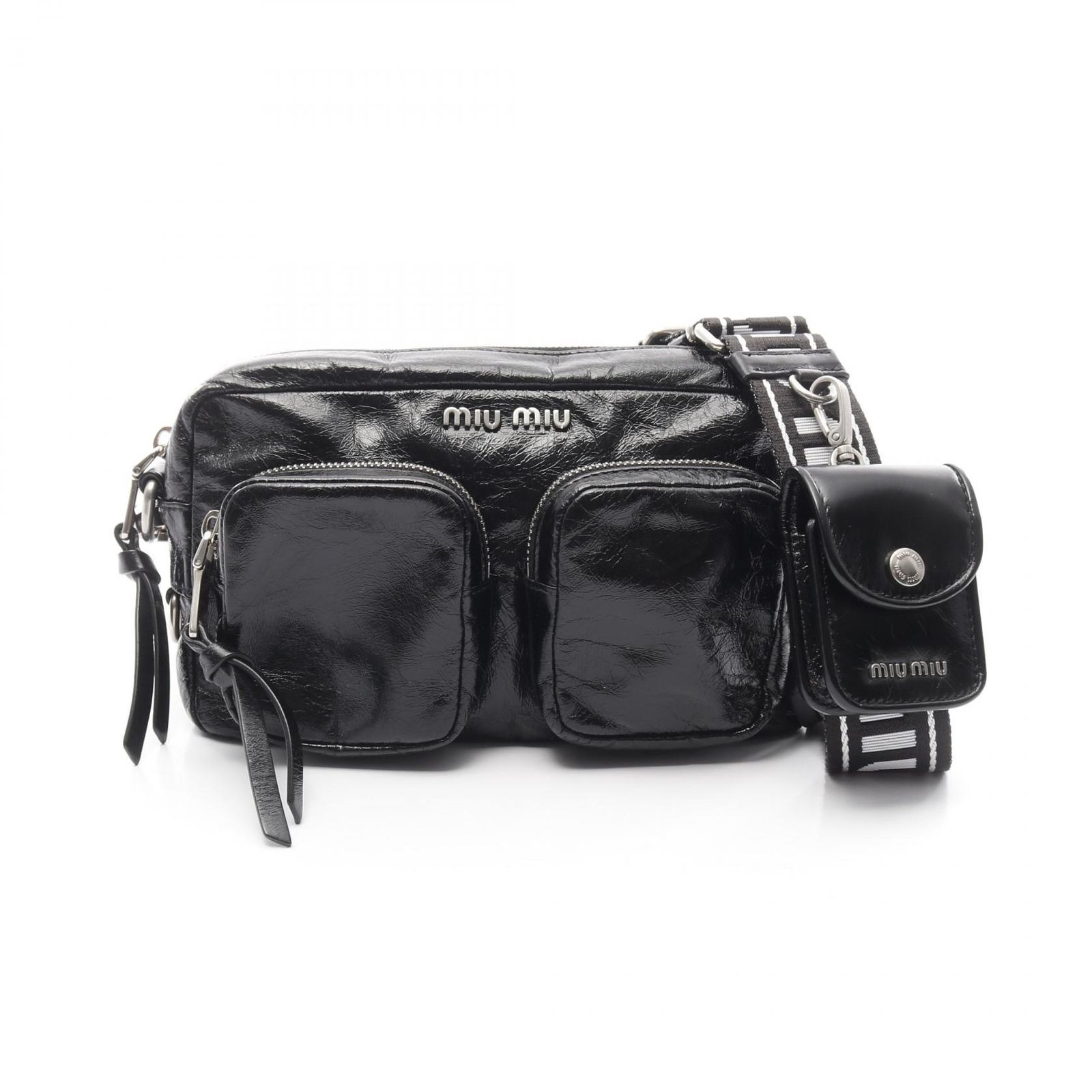 ミュウ ミュウ Miu Miu ショルダーバッグ ブラック レザー ショルダーバッグ レディース Used A