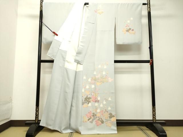 平和屋着物○京加賀友禅 百貫達雄 訪問着 草花文 正絹 逸品 DAAS2305tw