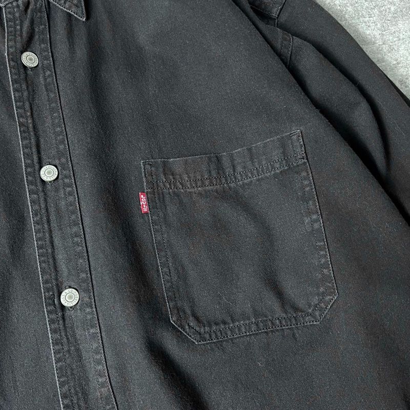 00s Levis RED TAB コットン ブラック デニム シャツ XL / 00年代 オールド リーバイス レッドタブ 黒 - メルカリ