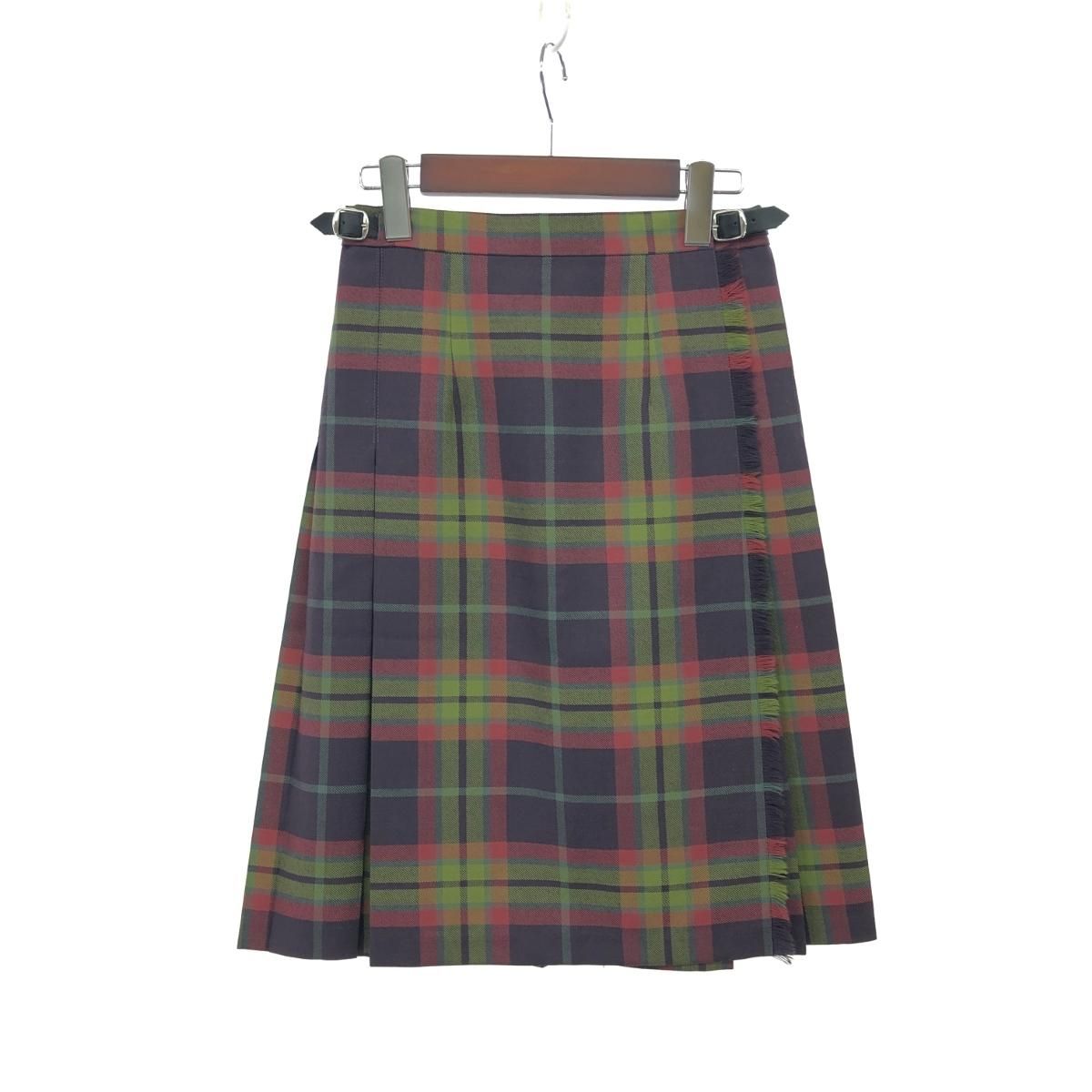 O NEIL OF DUBLIN オニールオブダブリン ラップスカート サイズ US6 キルトスカート チェック ベルト フリンジ パープル 240001165453