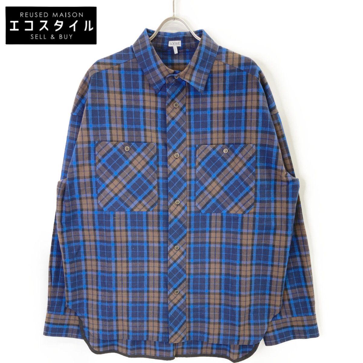 LOEWE ロエベ 24SS H526Y05X30 ネイビーブルー×ブラウン コットン 