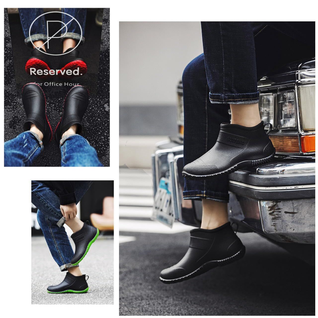 リンゼ] レインシューズ レディース ミドル丈 ブーツ 完全防水 梅雨対策 レインブーツ ロングブーツ フラットシューズ スリッポ リンゼ] レインブーツ  レディース 25.0cm ミドル丈 ブーツ 完全防水 梅雨対策 レインシューズ ロング [リンゼ] レディースレインブーツ ... [リンゼ] レディースレインブーツ レインシューズ ラバーブーツ ミドル丈 雨靴 長靴 24.5cm 婦人靴 PVC素材 黒 おしゃ