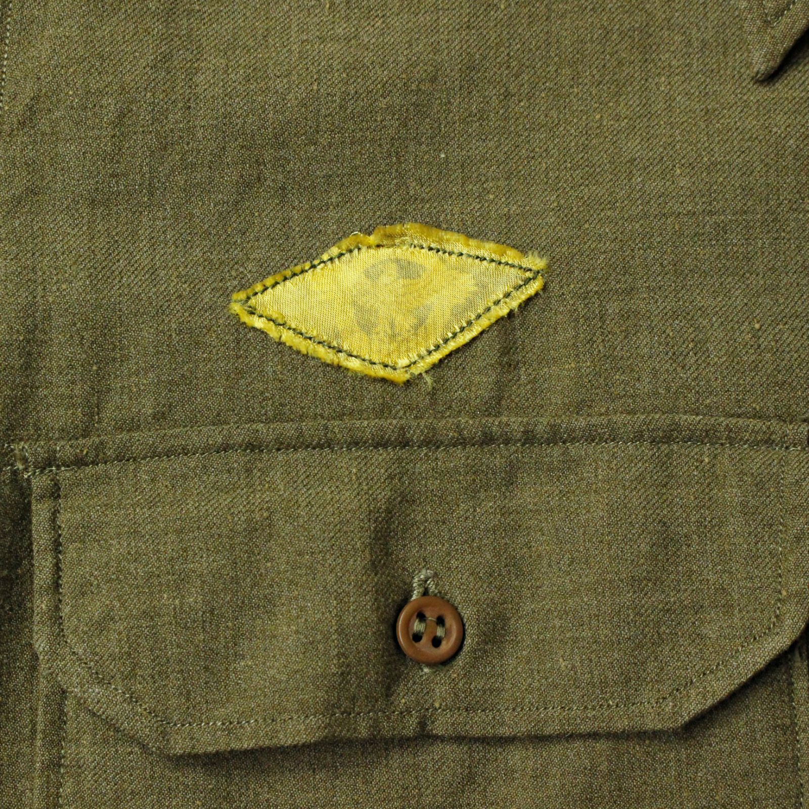 U.S.ARMY】米軍 40s M-37 ガスフラップ付き マスタードシャツ U.S.ARMY】米軍 40s M-37 ガスフラップ付き マスタードシャツ