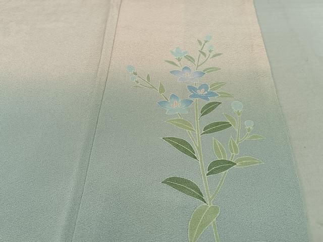 平和屋着物●十日町友禅　一梗　訪問着　草花文　暈し染め　正絹　逸品　AAAU8277zg 平和屋着物○十日町友禅 一梗 訪問着 草花文 暈し染め 正絹 逸品