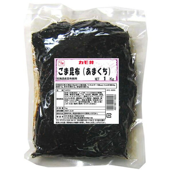 おまとめM カモ井 ごま昆布(あまくち) 1kg×1袋入×(2ケース)｜ 送料無料 一般食品