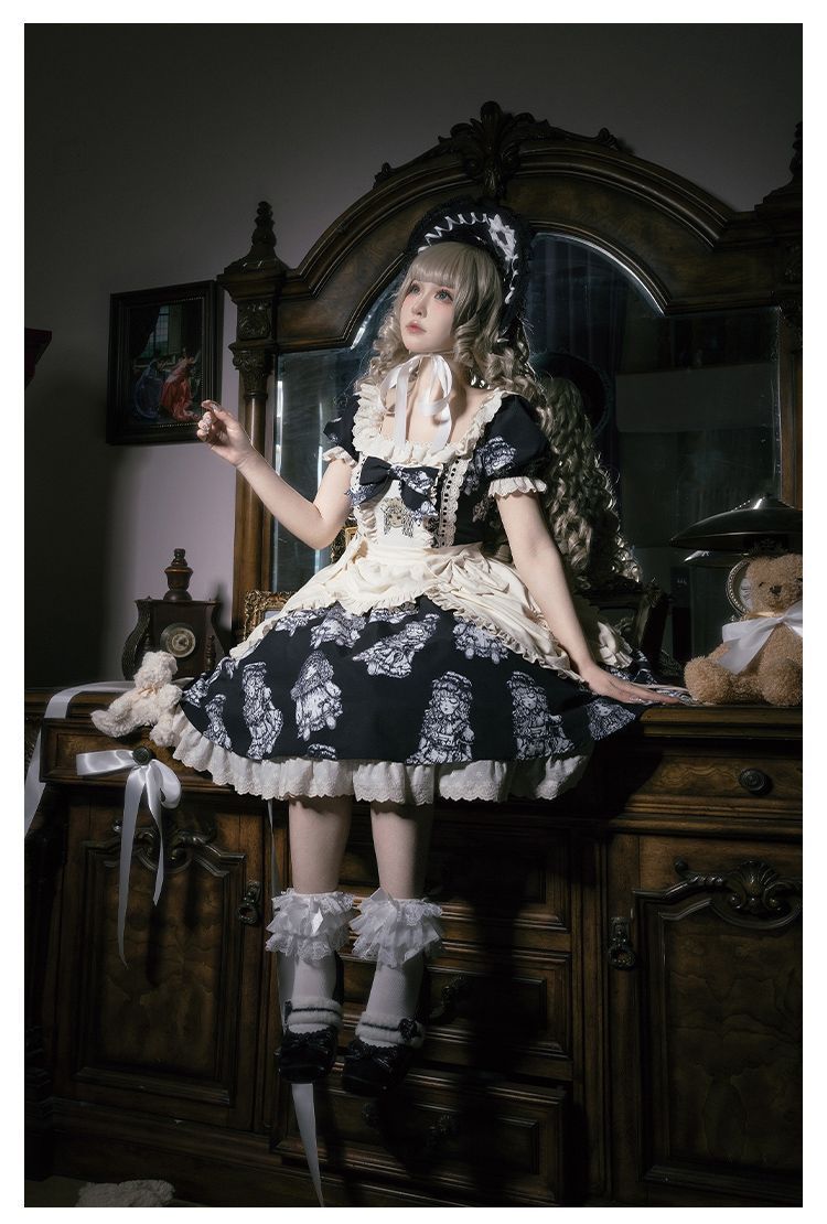 年中活躍✭ロリータドールワンピース♥女子会コーデ LT-161 豪華姫系 lolita 可愛 レトロ風 オリジナル jsk ロリータ