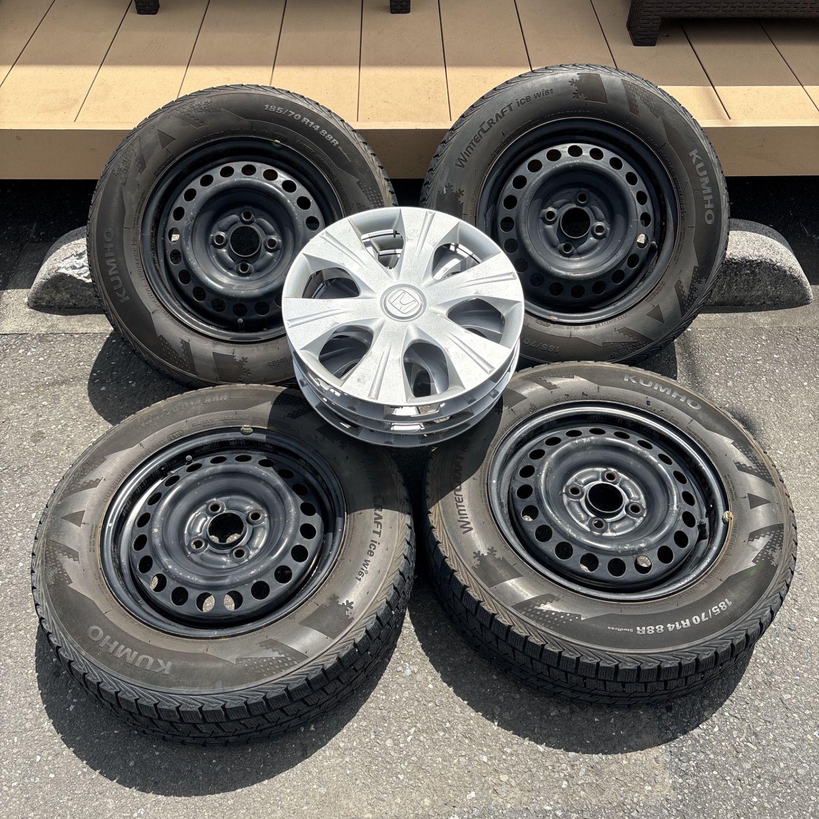 【値引きしました】フリード純正ホイール＋スタッドレスタイヤ 楽天市場】ホンダ フリード 中古（ホイール穴数5