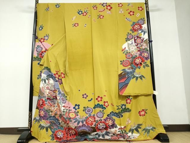 平和屋着物○豪華振袖 macaron 草花文 仮絵羽 逸品 未使用 AAAZ3267np